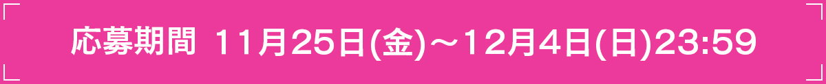 応募期間 11月25日(金)～12月4日(日)23:59