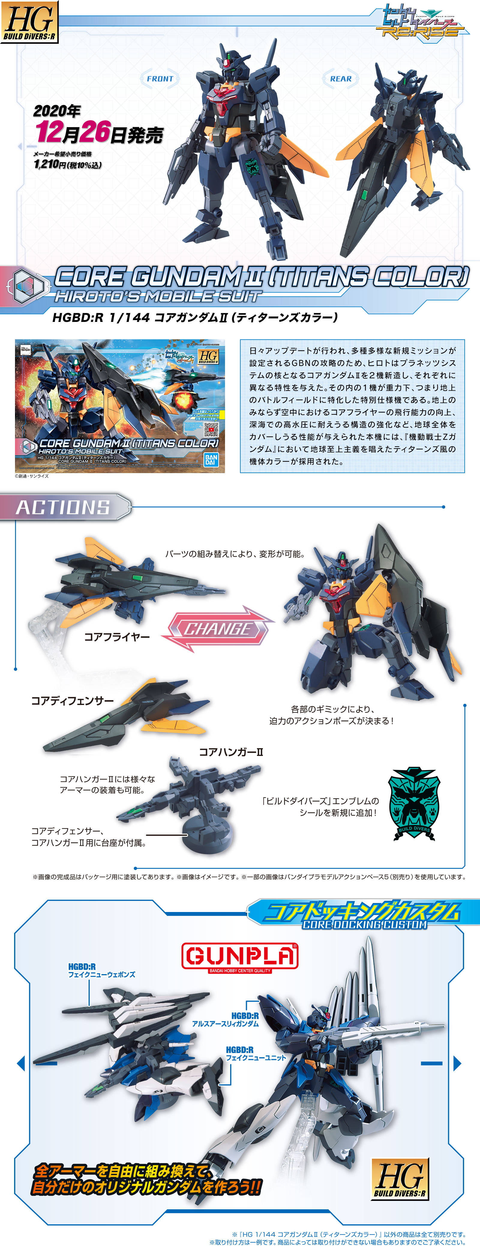 HG 1 144 コアガンダム＆コアガンダムII コアチェンジセット - 模型