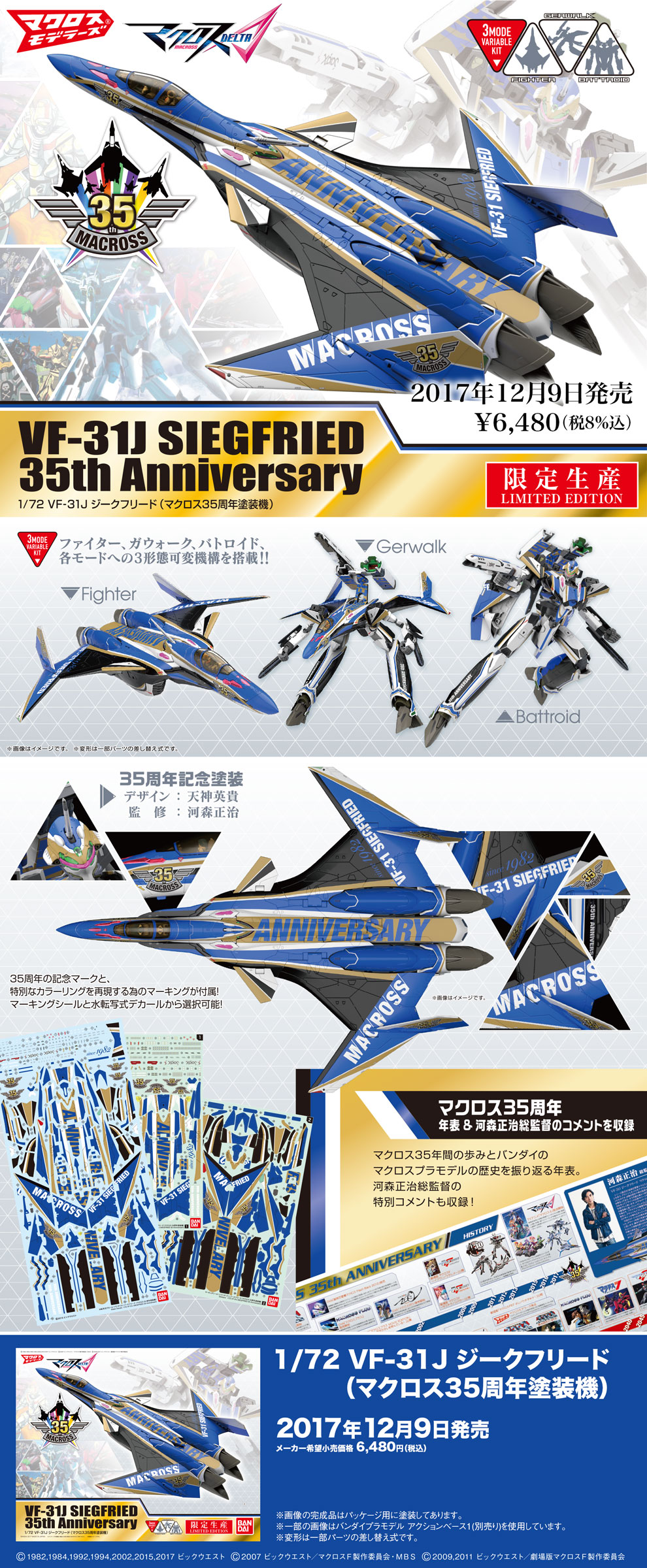 正規品在庫バンダイ マクロス△ VF-31J改 ジークフリード デカルチャーVer マクロスデルタ ハヤテ フレイヤ マクロス