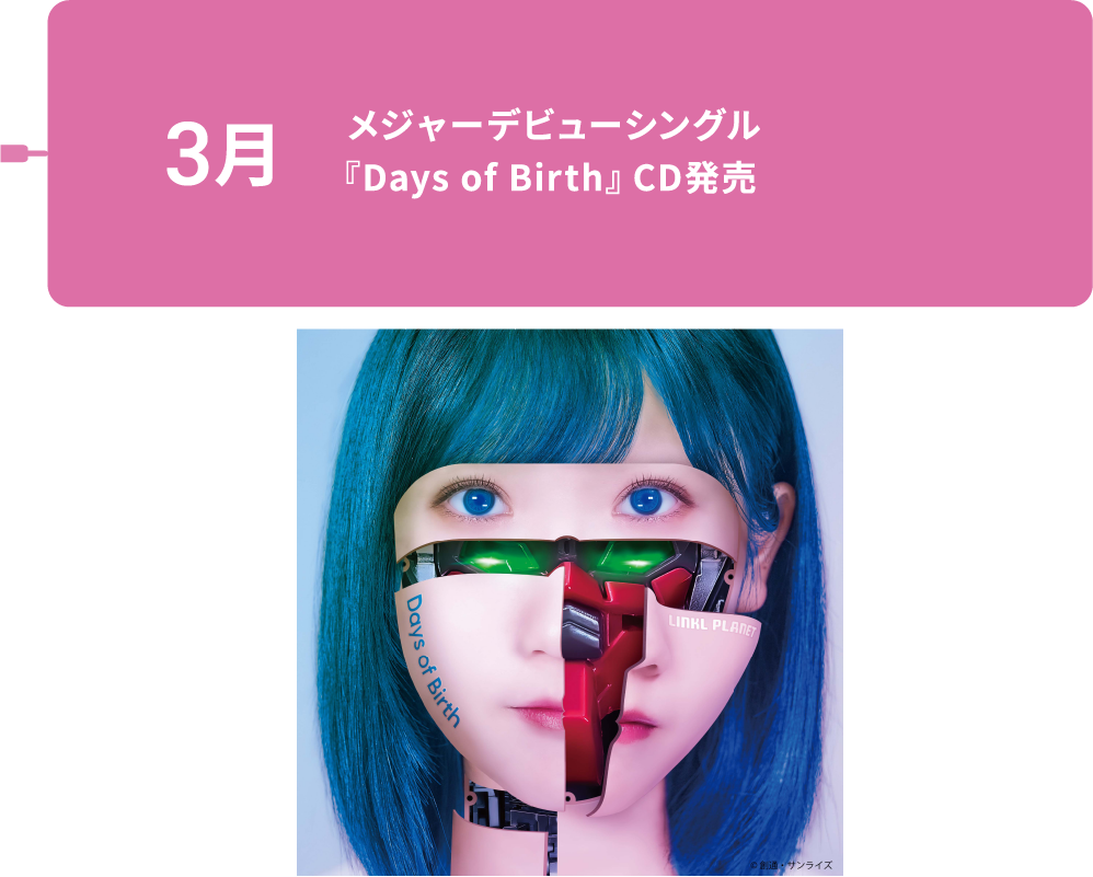 3月 メジャーデビューシングル『Days of Birth』CD発売