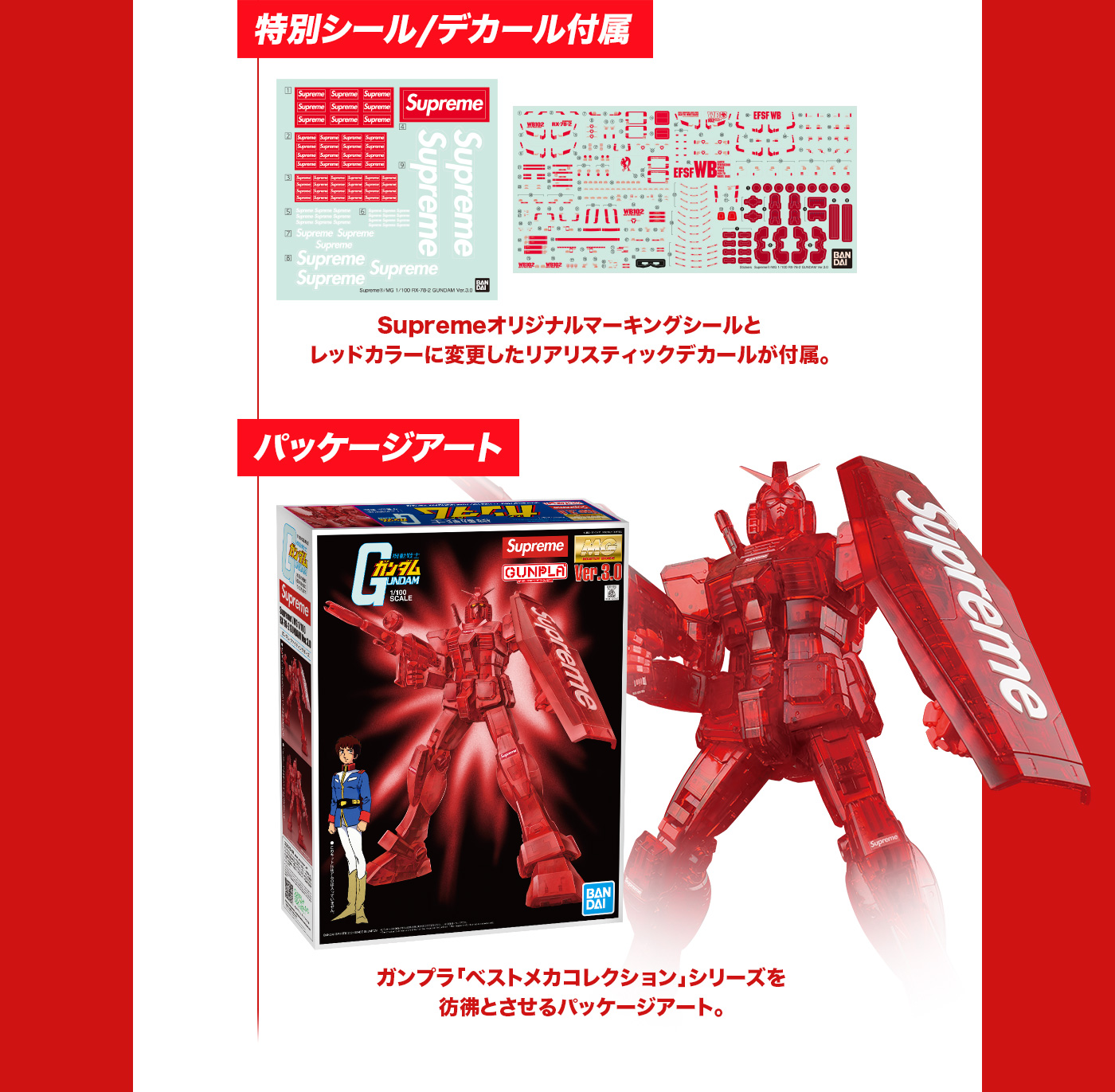 Supreme®/MG 1/100 RX-78-2 GUNDAM Ver.3.0｜バンダイホビーサイト