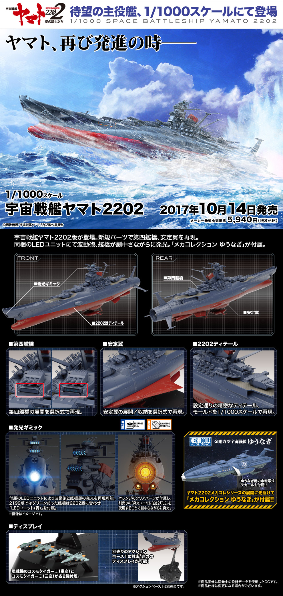 デアゴスティーニ　宇宙戦艦ヤマト　プラモデル2個　専用カラーセット