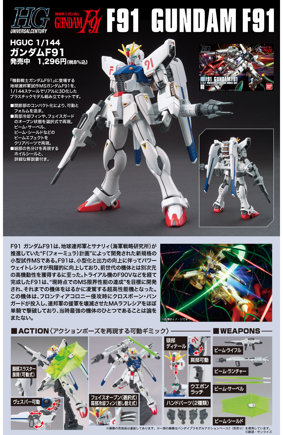 HGUC 1/144 No.167 Formula 91 Gundam F91