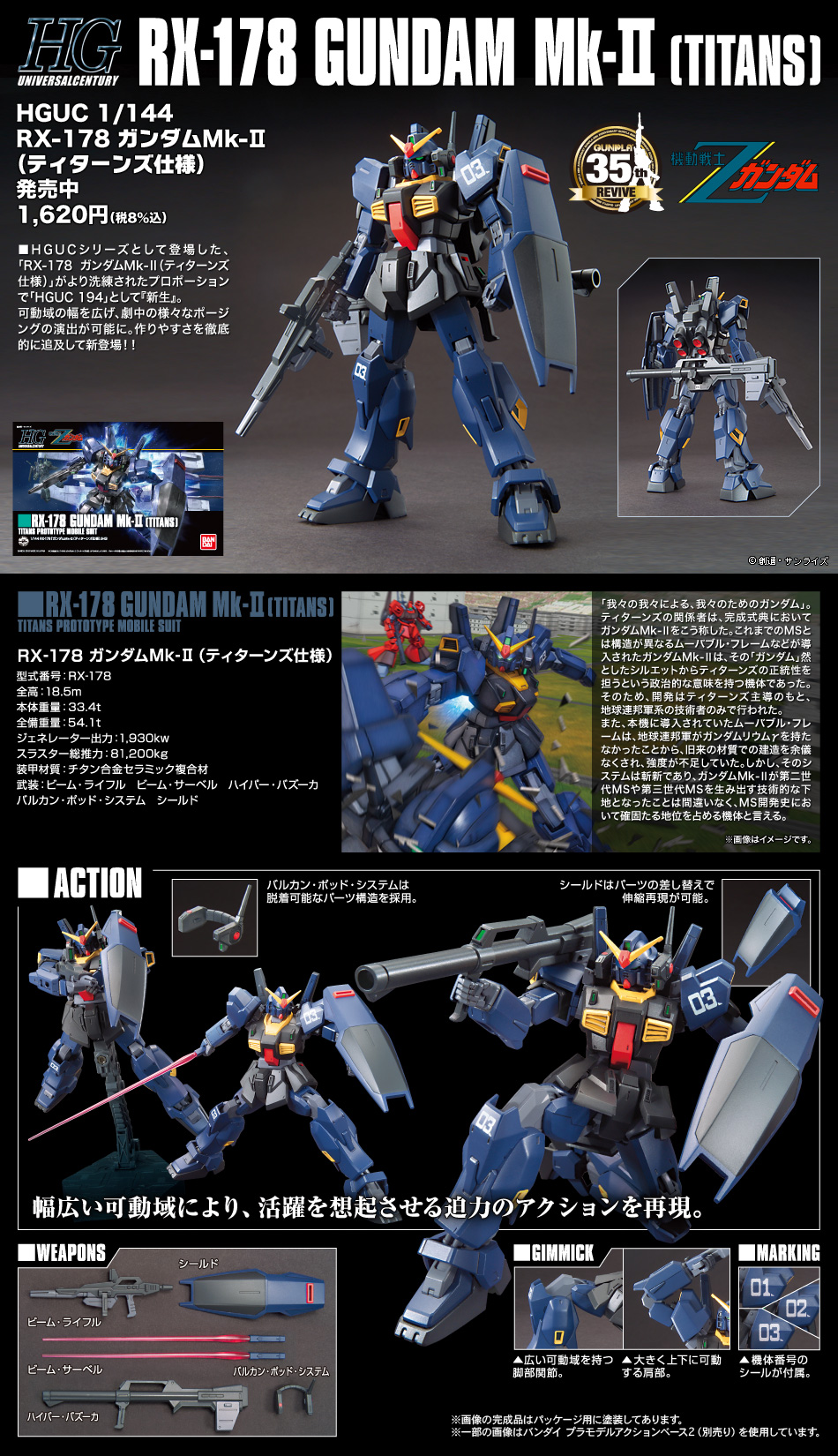 HGUC 1/144 RX-178 Gundam MK-II (TITANS) – Nii G Shop