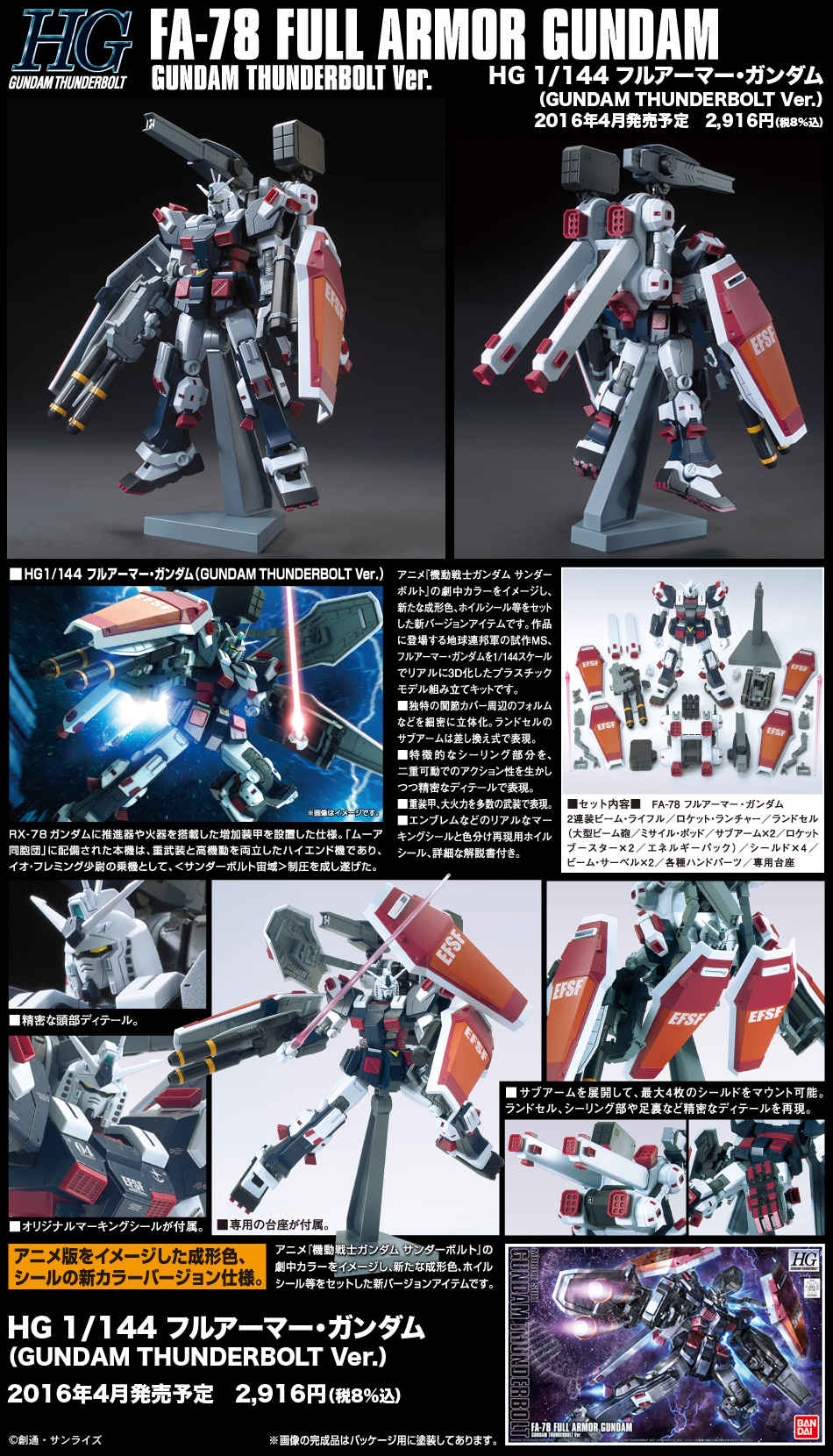 Hg 1 144 フルアーマー ガンダム Gundam Thunderbolt Ver バンダイ ホビーサイト