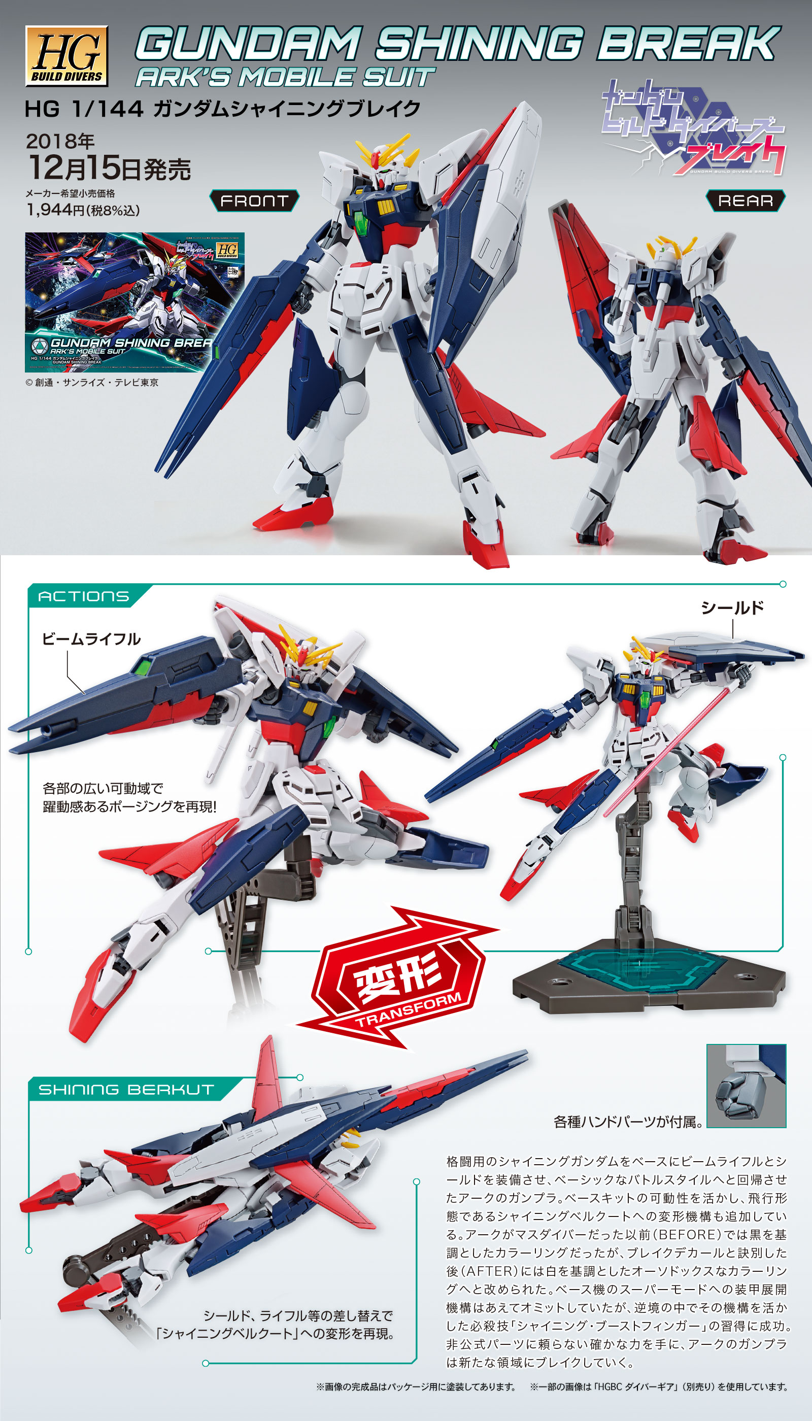 HGBD: 1/144 No.22 GF13-017NJ/B Shining Gundam Break