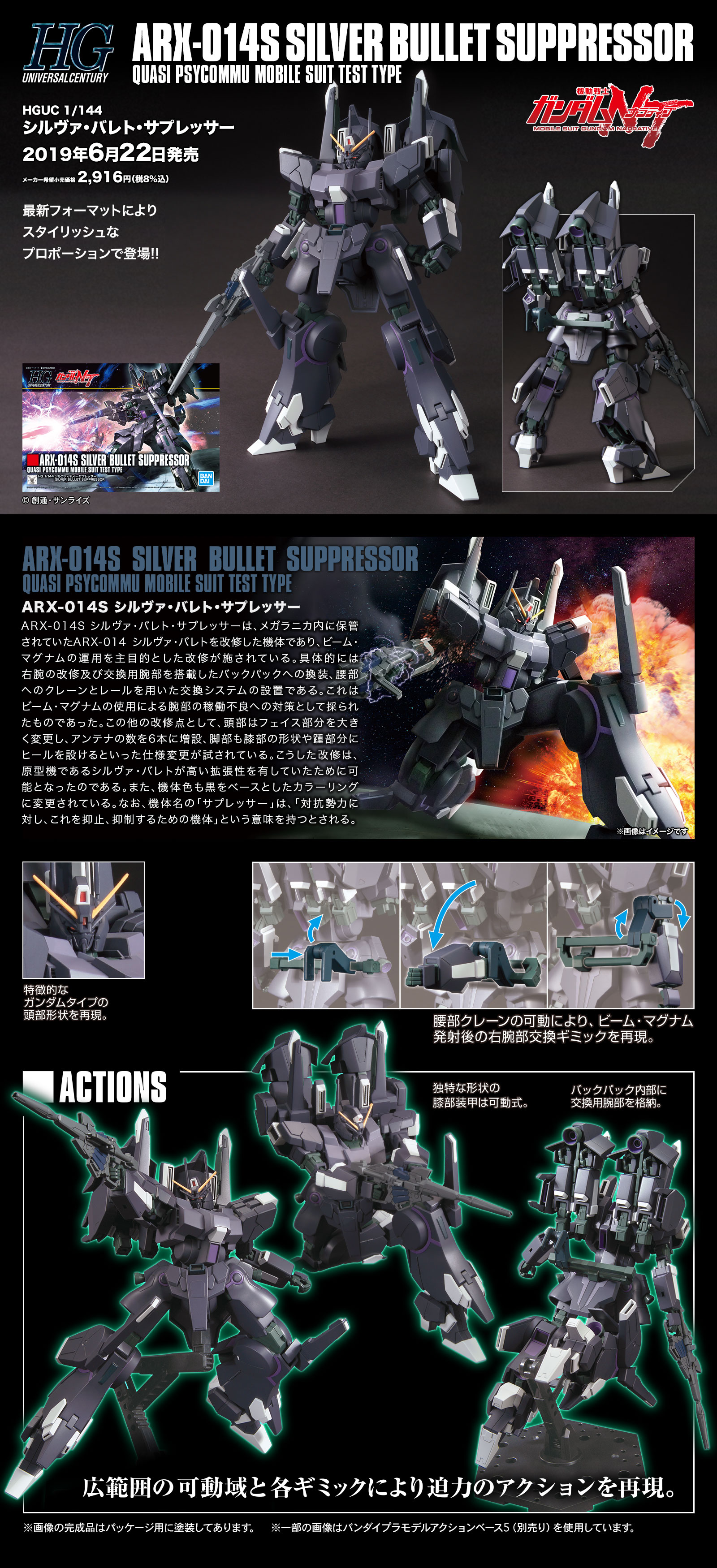 HGUC 1/144 No.225 ARX-014S Silver Bullet Suppressor